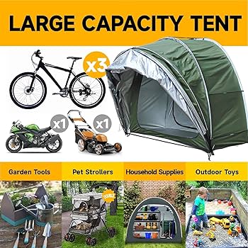 Amazon.co.jp: バイクガレージ 吊り下げ式 2-in-1 物置 屋外